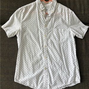 Goodfellow & Co White and Navy Patterned Shirt